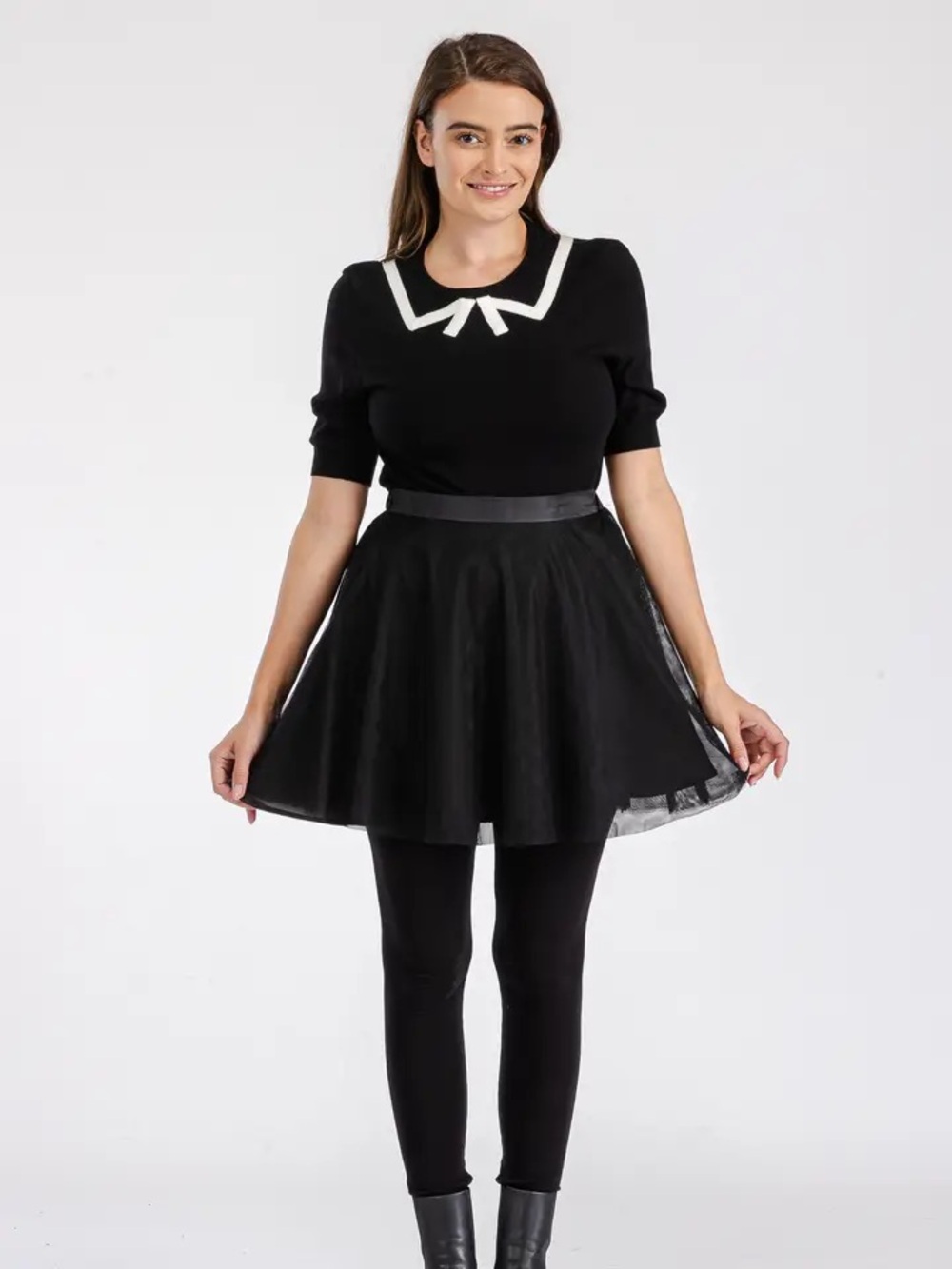TULIP B | Black Tulle A-Line Skirt